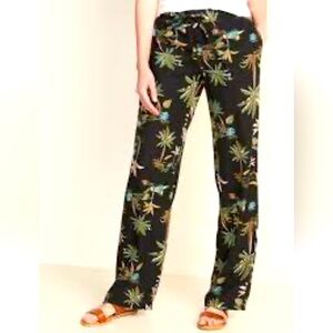 Linen blend wide leg pants